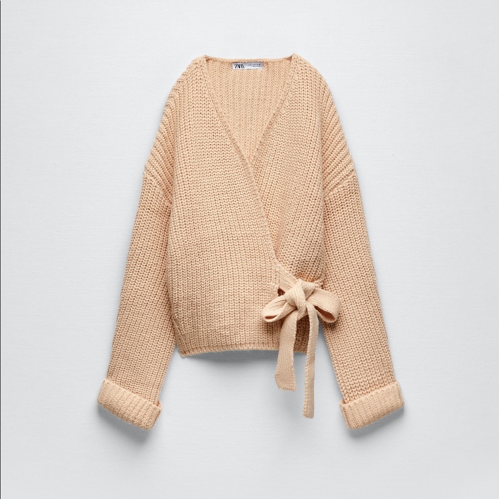 ZARA TIED WRAP CARDIGAN SIZE S